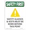 Signmission OSHA Sign, Glasses And Vests, 10in X 7in Rigid Plastic, 7" W, 10" H, Portrait, OS-SF-P-710-V-11285 OS-SF-P-710-V-11285 - alternate 1